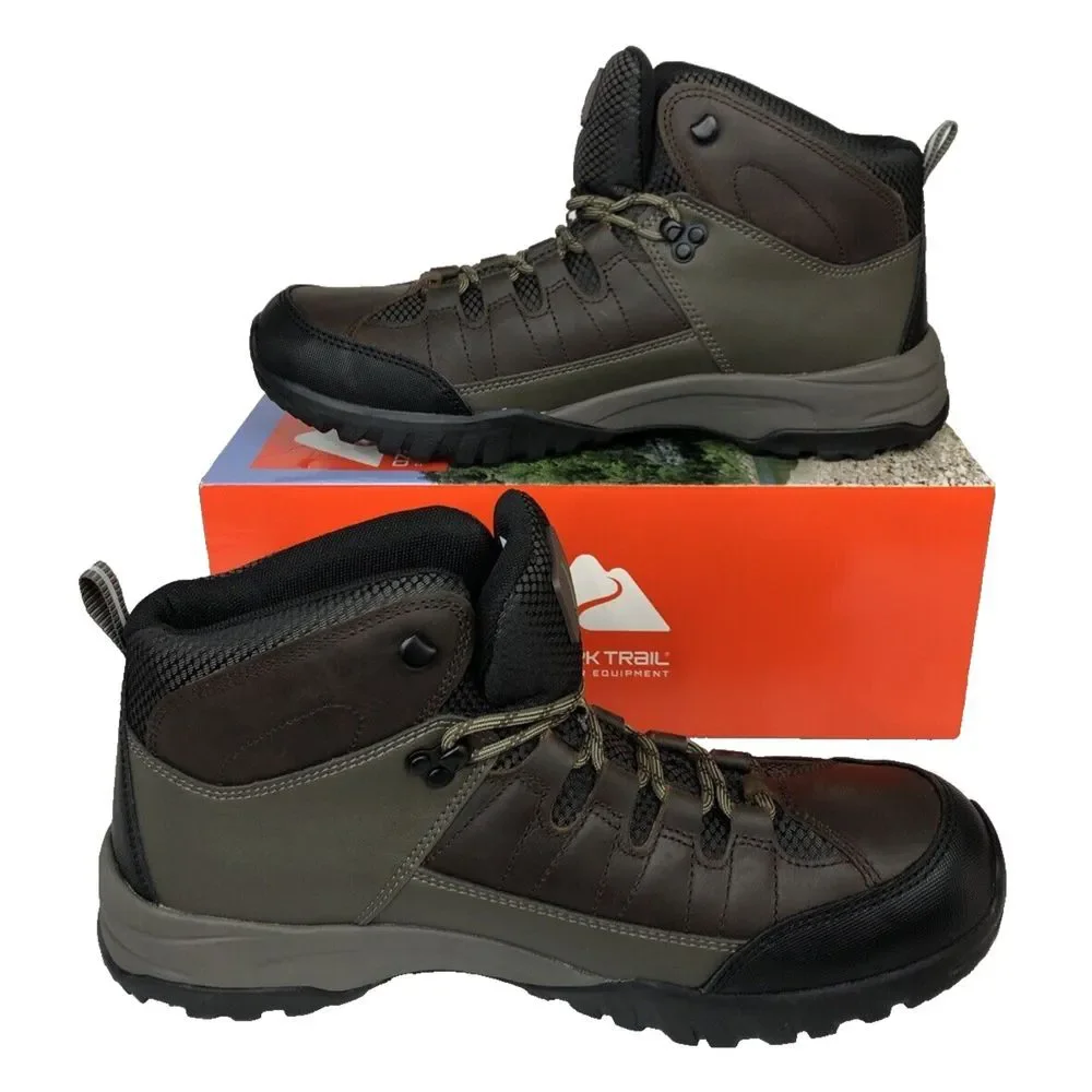 Ozark Trail Men's Meadows Waterproof Brown Leather Hiking Work Boots Size 13 NEW - Picture 3 of 16
